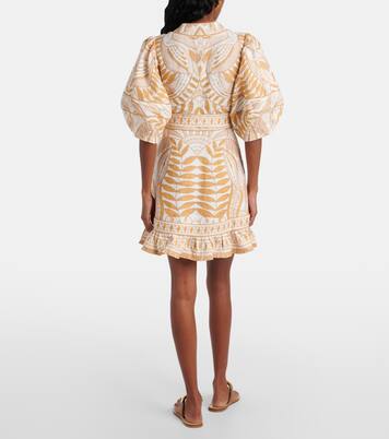 Printed belted linen minidress | Farm Rio