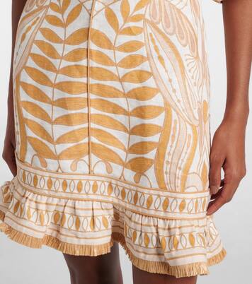 Printed belted linen minidress | Farm Rio