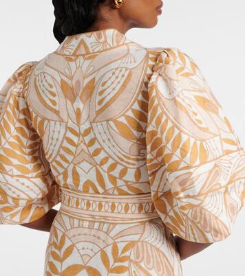 Printed belted linen minidress | Farm Rio