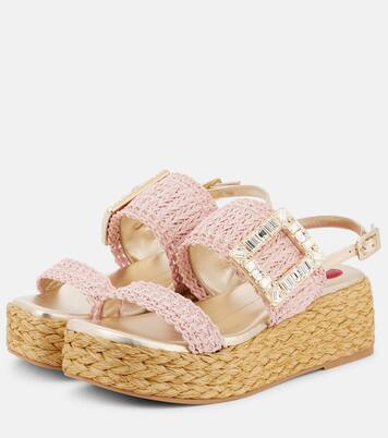 Espa 60 raffia platform sandals | Roger Vivier