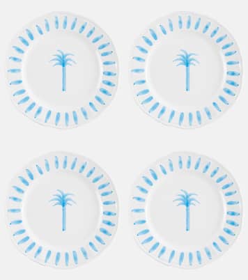 Palm set of 4 ceramic dinner plates | Les-Ottomans
