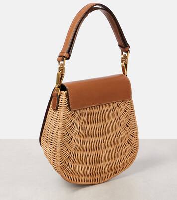 Bolso Voltaire de piel y mimbre | Saint Laurent