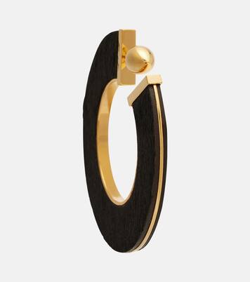 Blade Medium leather hoop earrings | Alaïa