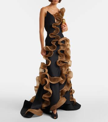 Explode ruffled wool and silk gown | Maticevski