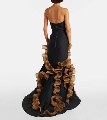 Explode ruffled wool and silk gown | Maticevski