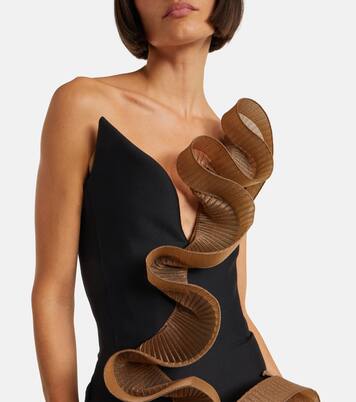 Explode ruffled wool and silk gown | Maticevski