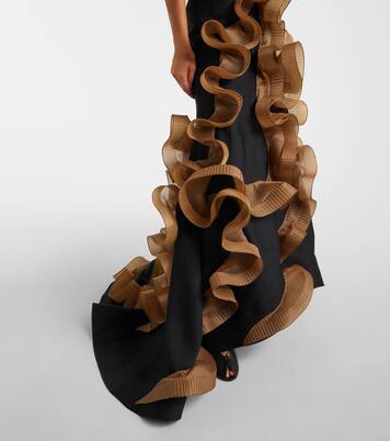 Explode ruffled wool and silk gown | Maticevski