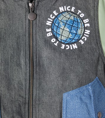 Paneled denim bomber jacket | Stella McCartney Kids