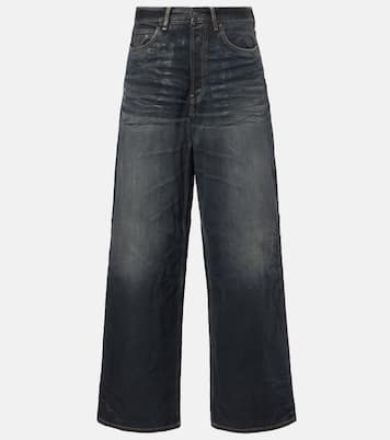 Glossy mid-rise wide-leg jeans | Acne Studios