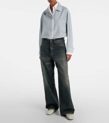 Glossy mid-rise wide-leg jeans | Acne Studios