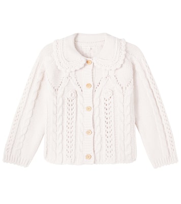 Khellana cable-knit floral cardigan | Louise Misha