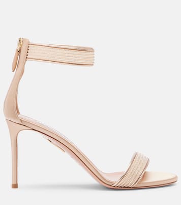 Shimmer 85 embellished satin sandals | Aquazzura
