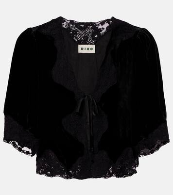 Top Ursula aus Samt mit Spitze  | Rixo