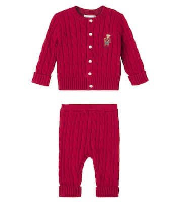 Baby cotton cardigan and pants set | Polo Ralph Lauren Kids