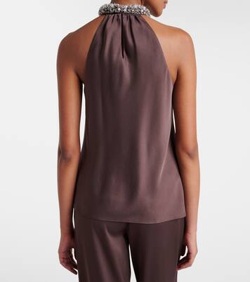 Top en satin à ornements | Simkhai