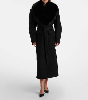 Manteau en laine et fourrure synthétique | Rotate