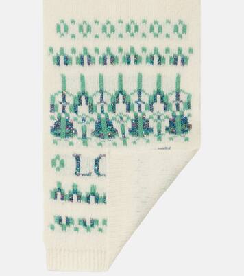 Logo sequined wool-blend jacquard scarf | Loewe