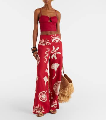 Pantalon ample Toya imprimé en lin | Cala de la Cruz