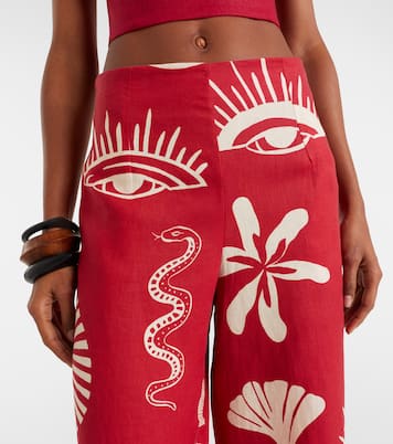 Pantalon ample Toya imprimé en lin | Cala de la Cruz