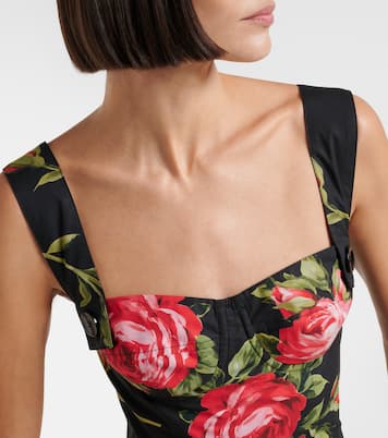 Robe bustier en coton à fleurs | Dolce&Gabbana