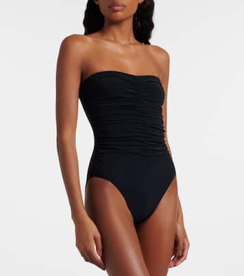 Basics ruched strapless swimsuit | Karla Colletto