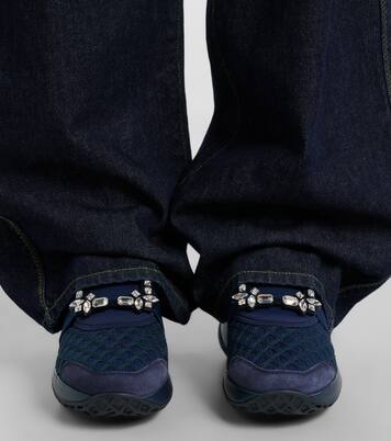 Viv' Run suede-trimmed slip-on sneakers | Roger Vivier