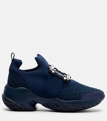 Viv' Run suede-trimmed slip-on sneakers | Roger Vivier
