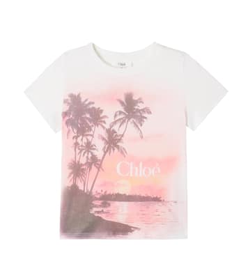 Logo printed cotton jersey T-shirt | Chloé Kids