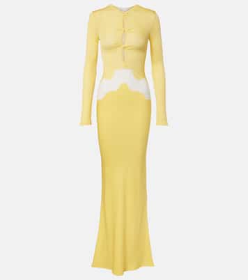 Maxikleid aus Jersey mit Spitze | Christopher Esber