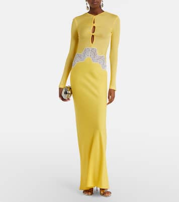 Maxikleid aus Jersey mit Spitze | Christopher Esber