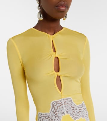 Maxikleid aus Jersey mit Spitze | Christopher Esber