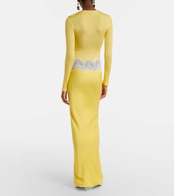 Maxikleid aus Jersey mit Spitze | Christopher Esber