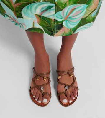 Embellished leather sandals | Farm Rio