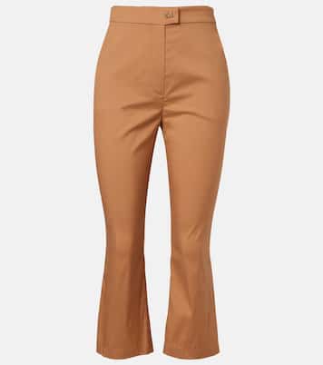 Curve cotton-blend cropped straight pants | Max Mara