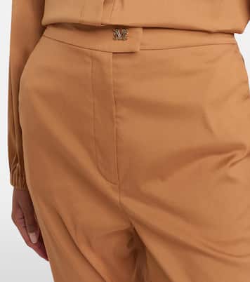 Curve cotton-blend cropped straight pants | Max Mara