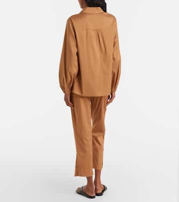 Curve cotton-blend cropped straight pants | Max Mara