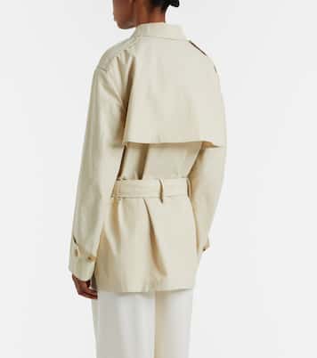 Cotton-blend cropped trench coat | Vince