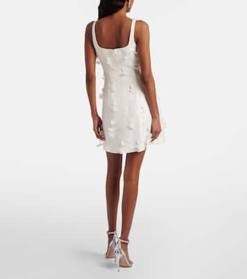 Calinn floral-appliqué linen-blend minidress | Simkhai