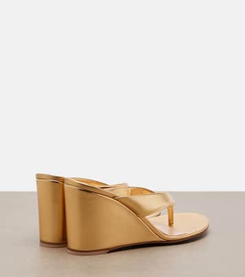 Leather wedge thong sandals | Gianvito Rossi