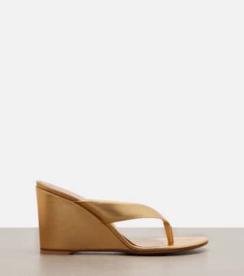 Leather wedge thong sandals | Gianvito Rossi