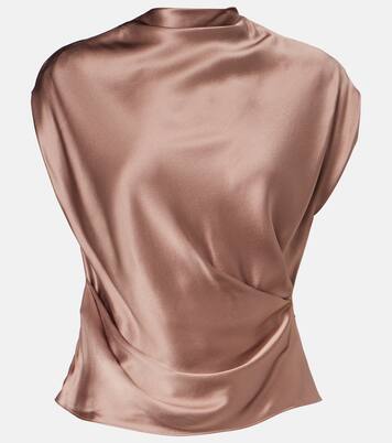 Draped silk satin top | The Sei
