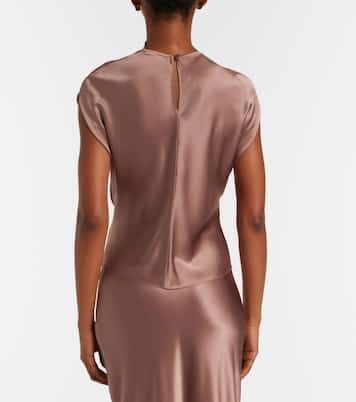 Draped silk satin top | The Sei