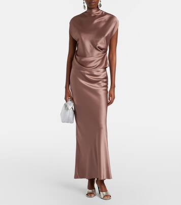 Draped silk satin top | The Sei