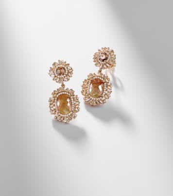 Orecchini pendenti Doublet in oro 18kt con diamanti | Suzanne Kalan