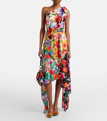 One-Shoulder-Midikleid aus Seidensatin | Dolce&Gabbana