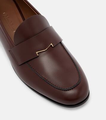 Embellished leather penny loafers | Max Mara