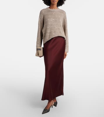 Satin maxi skirt | Brunello Cucinelli