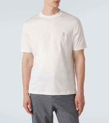 Logo cotton jersey T-shirt  | Brunello Cucinelli