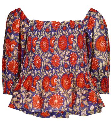 Corryn printed cotton top | Velvet