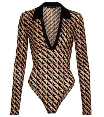 Body aus Jacquard-Mesh | David Koma